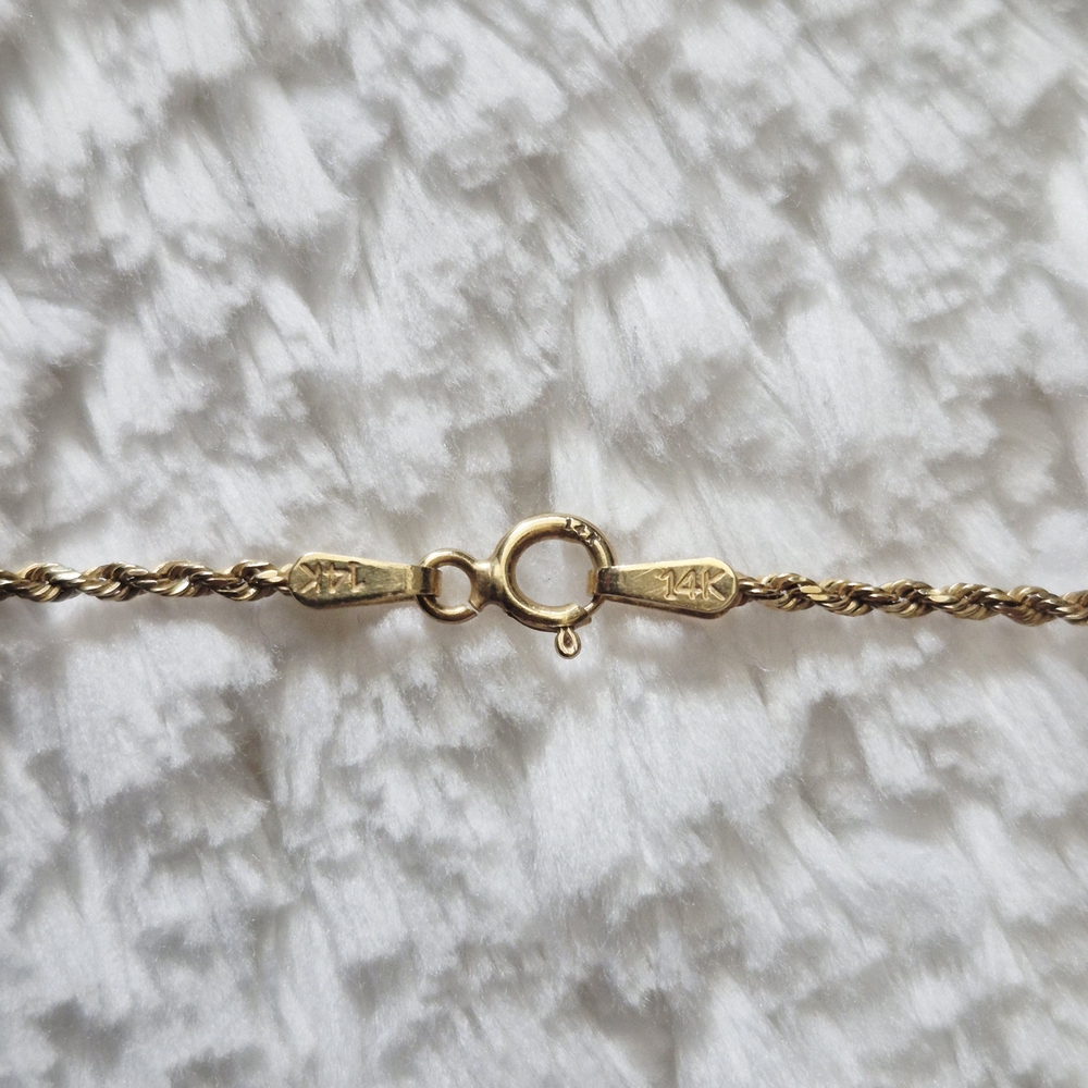 14k Yellow Gold Rope Necklace 2.5mm - Picture 5 of 7
